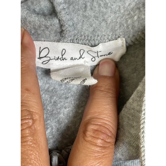 Birch & Stone “Cute But Psycho” Zip Up Teddy Bear Hoodie Sweater Gray Size S - Picture 6 of 7